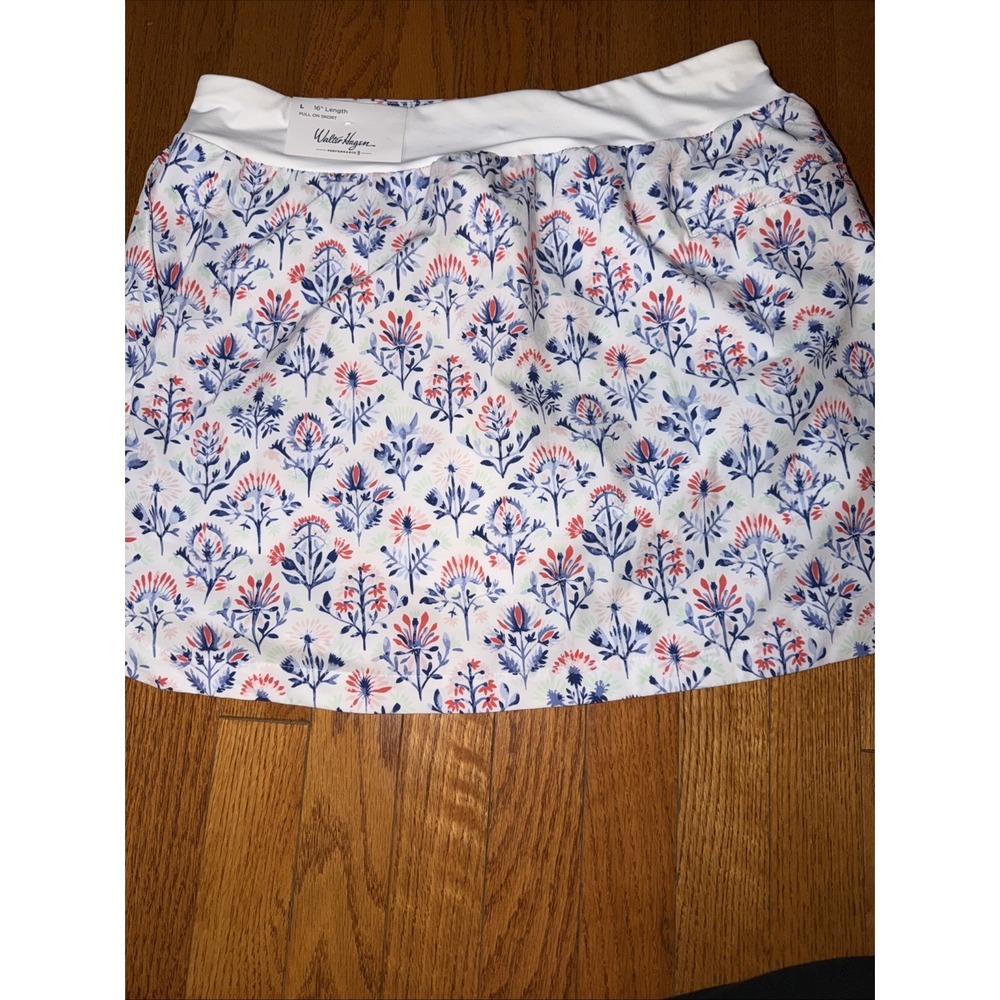 Walter Hagen Golf Skort 16' Pull On Tile Floral Large Pickleball Women's Pockets - Picture 6 of 6